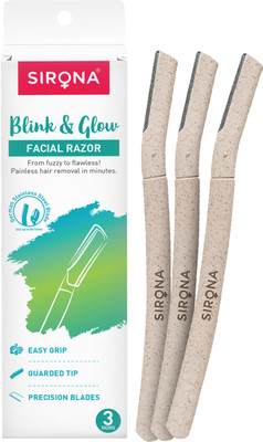 SIRONA Reusable Blink & Glow Face Razor for Women | Upper Lip, Eyebrows, Women(Pack of 3)