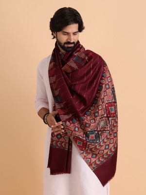 Tweedle Acrylic Woven Men Shawl(Maroon)