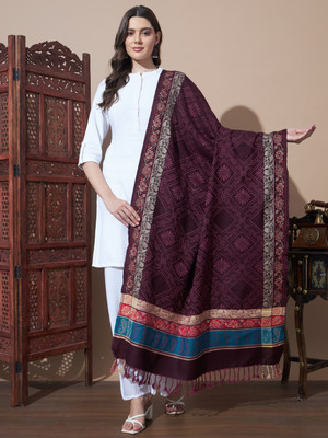 ZEPPI Wool Self Design Women Shawl(Multicolor)