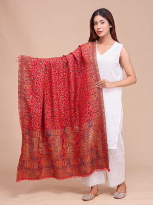 swi stylish Wool Woven Women Shawl(Maroon)