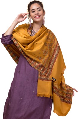 Weave Street Acrylic Woven Women Shawl(Yellow)