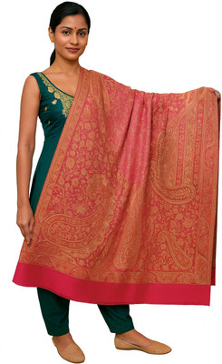 Kashmiri queen Wool Woven Women Shawl(Pink)
