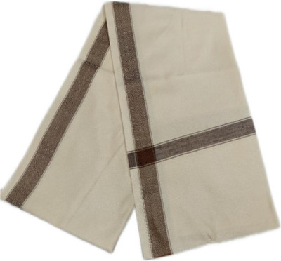 SS Traders Polyester Wool Blend Woven Men Shawl(Beige)