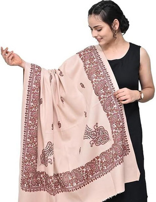 CHOUDHARYRETAILS Pashmina Self Design Women Shawl(Beige)
