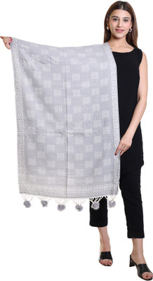 OSWAL Polyester Self Design Women Shawl(Grey)