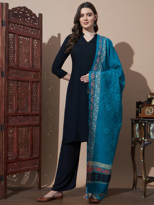 HEMLOCK Wool Self Design Women Shawl(Multicolor)