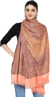 HOC Cashmere Printed Women Shawl(Pink)