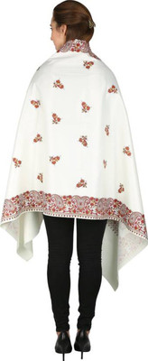 CHOUDHARYRETAILS Cashmere, Wool Printed Women, Men Shawl(White)