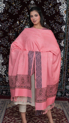 STSHAWLS Acrylic Self Design Women Shawl(Pink)