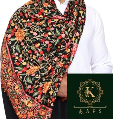 kaps Cashmere, Pashmina Embroidered Men Shawl(Black)