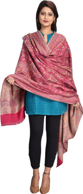 CHOUDHARYRETAILS Wool Woven Women Shawl(Pink)
