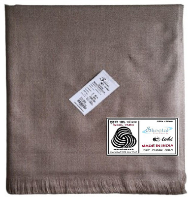 Sheetal Wool Solid Men Shawl(Brown)