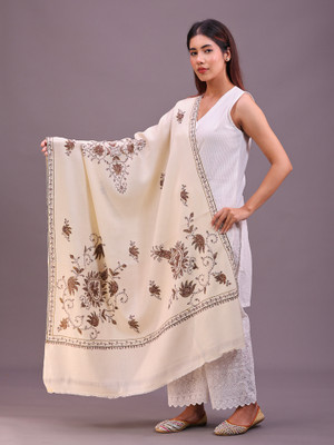 swi stylish Pashmina Printed Women Shawl(White)