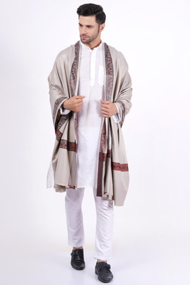 Vrinde Wool Solid Men Shawl(Grey)