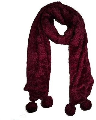 Hayat traders Velvet Woven Women Shawl(Maroon)