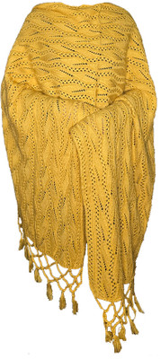 Viaan Wool Woven Women Shawl(Yellow)