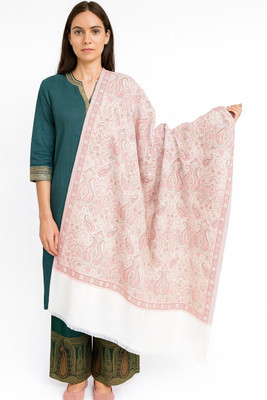 CHOUDHARYRETAILS Wool Self Design Women Shawl(Pink)
