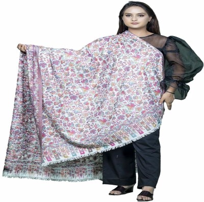 Girisha Textiles Wool Solid Women Shawl(White)