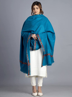 Braid N Cord Polyester Wool Blend Self Design Women Shawl(Multicolor)