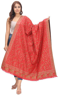 manra Wool Woven Women Shawl(Red)