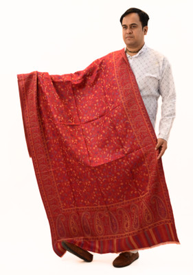 Sprha Wool Printed Men Shawl(Maroon)