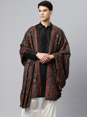 swi stylish Wool Woven Men Shawl(Black)