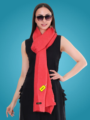 Pick Ur Needs Wool Self Design Women Shawl(Red)
