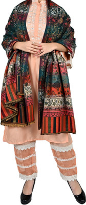 LETZ DEZINE Wool Woven Women Shawl(Multicolor)