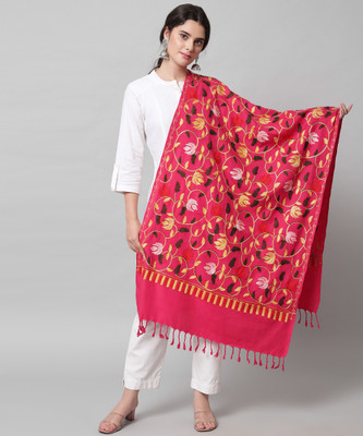 ZEPPI Wool Floral Print Women Shawl(Multicolor)