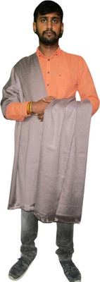 Royal-E-Kashmir Cashmere Self Design Men Shawl(Grey)