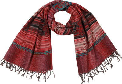 KIRE NE Wool, Acrylic, Rayon Self Design Women Shawl(Multicolor)