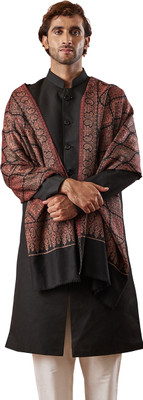 Pashmoda Wool Woven Men Shawl(Black)