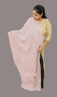 Vrinde Wool Checkered Women Shawl(Pink)
