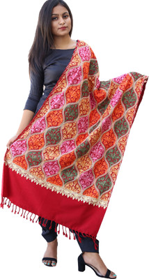 HouseOfCommon Wool Embroidered Women Shawl(Multicolor)