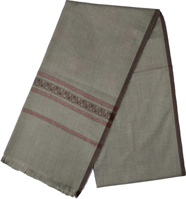 HOC Wool Self Design Men Shawl(Grey)