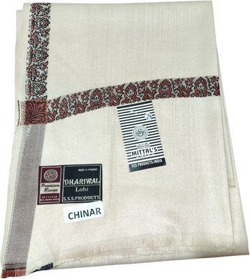 Bst fashion Pashmina Solid Men Shawl(White, Gold)