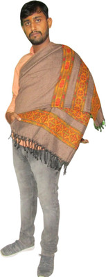 BE SWADESHI Cashmere Self Design Men Shawl(Brown)