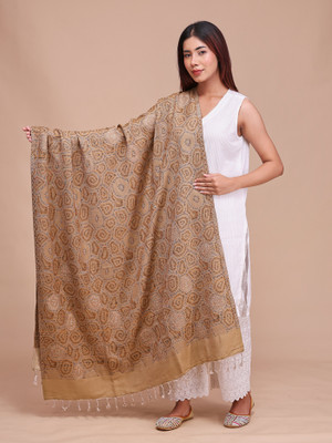 swi stylish Wool Woven Women Shawl(Beige)