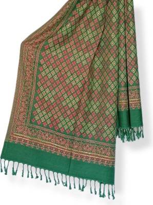 NORTH FASHION Wool Embroidered, Geometric Print, Self Design Women Shawl(Multicolor)