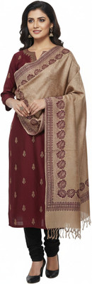 Kti Viscose, Acrylic Floral Print Women Shawl(Beige)