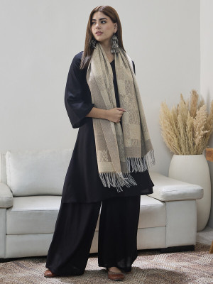 InWeave Acrylic Printed Women Shawl(Beige)