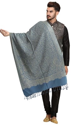 Ramnaya Wool Paisley Men Shawl(Grey, Gold)