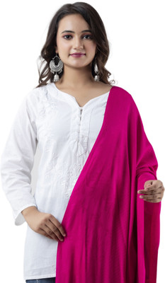 ML HUB Wool Printed Women Shawl(Pink)