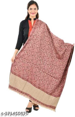 LIBSADRESSES Wool Self Design Women Shawl(Multicolor)