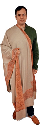 Vrinde Pashmina Self Design Men Shawl(Beige)