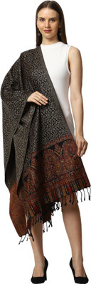 swi stylish Wool Floral Print Women Shawl(Multicolor)