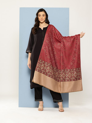 Aarika Wool Solid Women Shawl(Red)