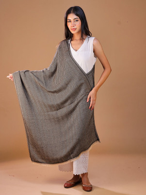 swi stylish Wool Embroidered Women Shawl(Grey)