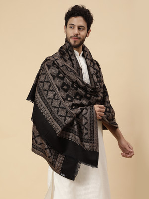 Tweedle Acrylic Paisley Men Shawl(Black)