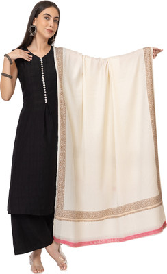 Sudako Acrylic Printed Women Shawl(White)